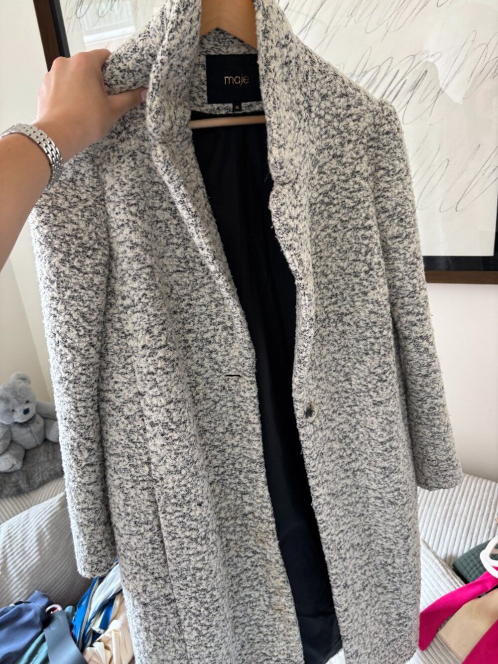 Maje Bouclé wool-blend coat
